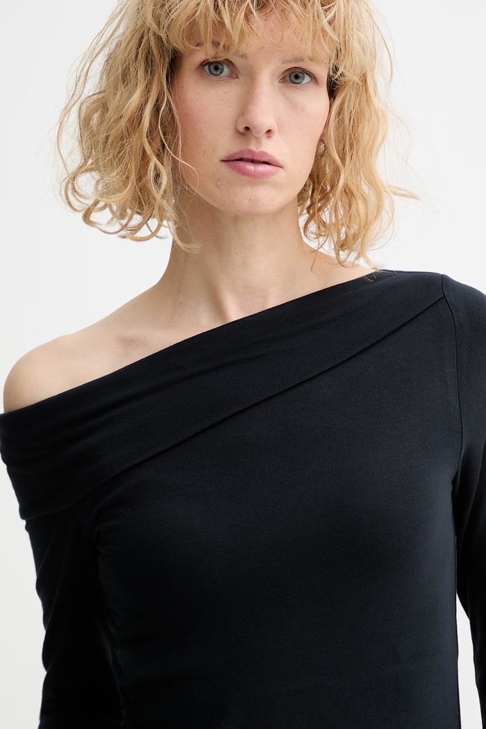 Tričko s dlhým rukávom Levi's OFF SHOULDER LS tmavomodrá 005IT
