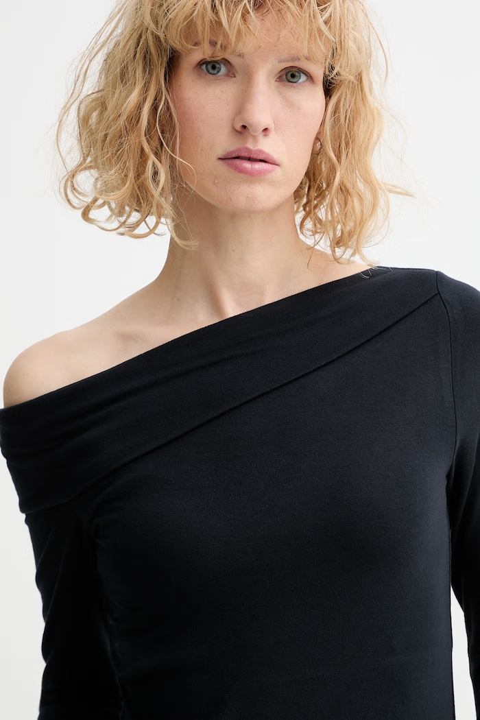 Tričko s dlhým rukávom Levi's OFF SHOULDER LS tmavomodrá 005IT