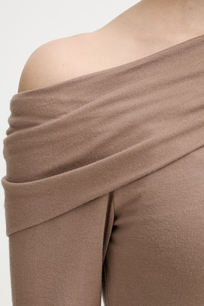 Tričko s dlhým rukávom Levi's OFF SHOULDER LS 005IT hnedá