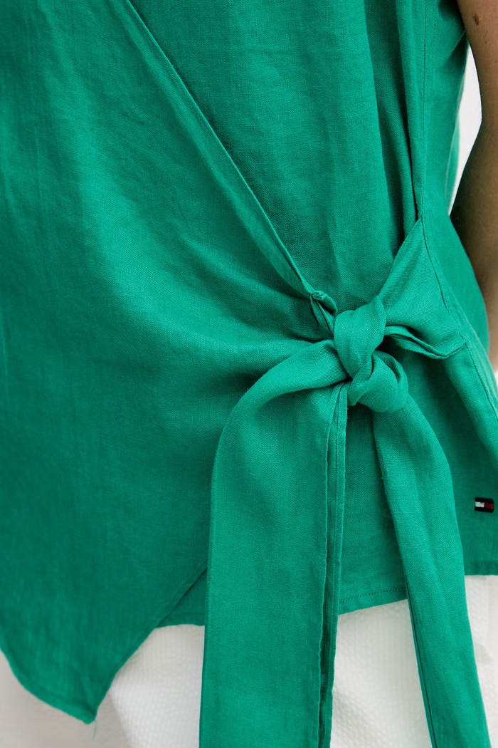 Tommy Hilfiger bluză petrecută pentru femei, din in WW0WW49632 verde