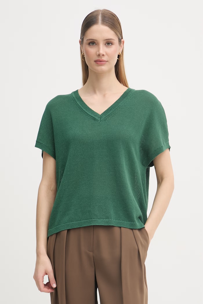 Marc Aurel pulover pentru femei, cu bumbac verde 8362A11146