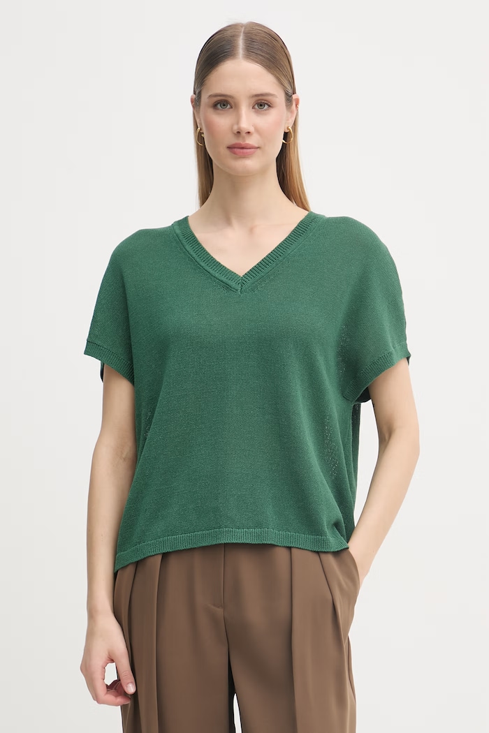 Marc Aurel pulover pentru femei, cu bumbac verde 8362A11146