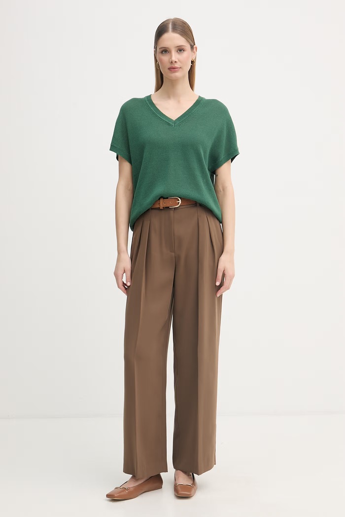 Marc Aurel pulover pentru femei, cu bumbac 8362A11146 verde SS26