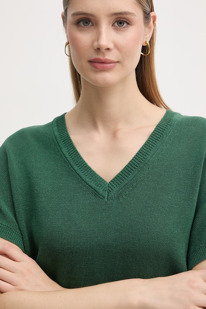 Marc Aurel pulover pentru femei, cu bumbac verde 8362A11146