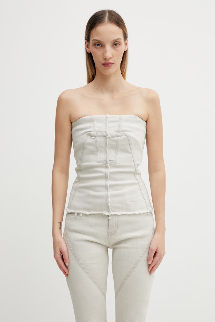Džínová blůza Rick Owens DRKSHDW riflovina béžová DS01F4127.SDMW