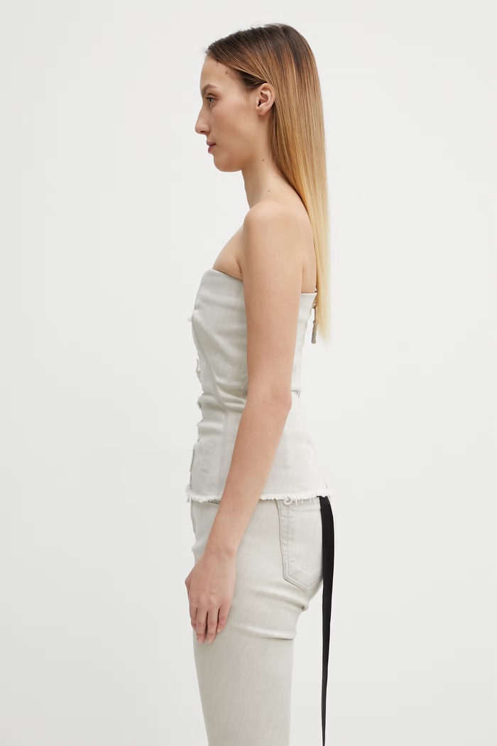 Džínová blůza Rick Owens DRKSHDW DS01F4127.SDMW béžová SS26