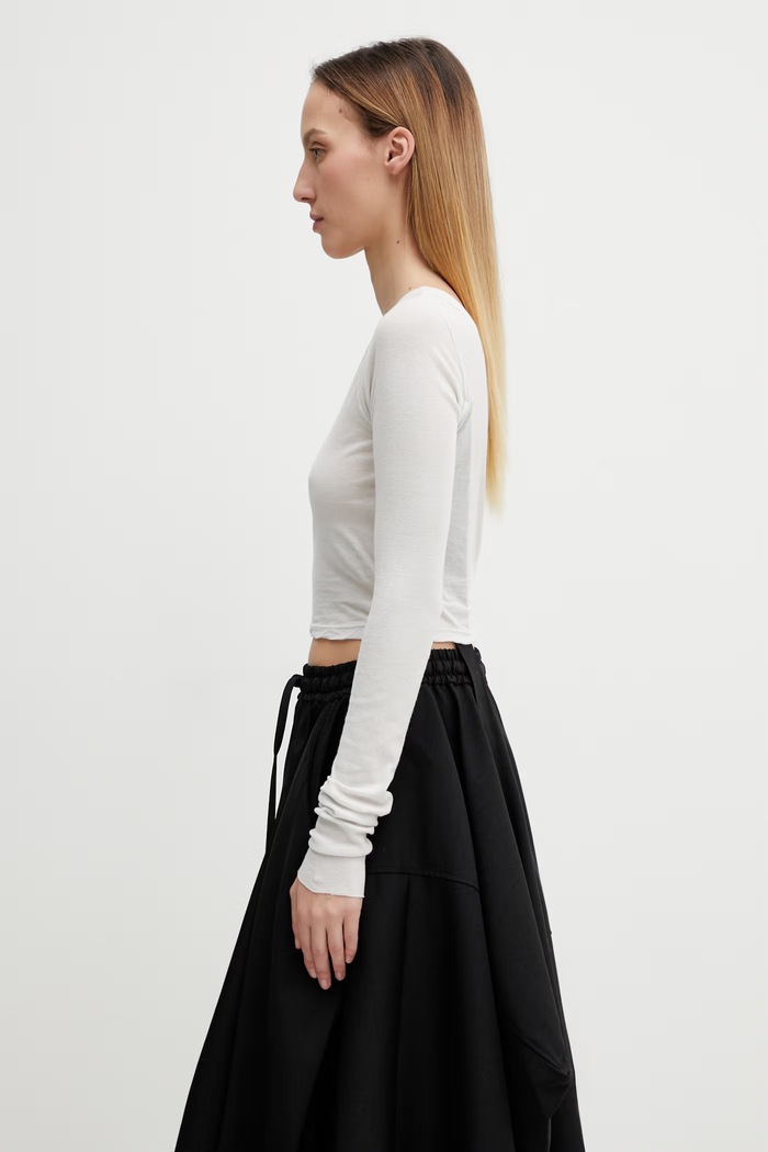 Rick Owens DRKSHDW bluzka bawełniana Ziggy DS01F4214.BH biały SS26