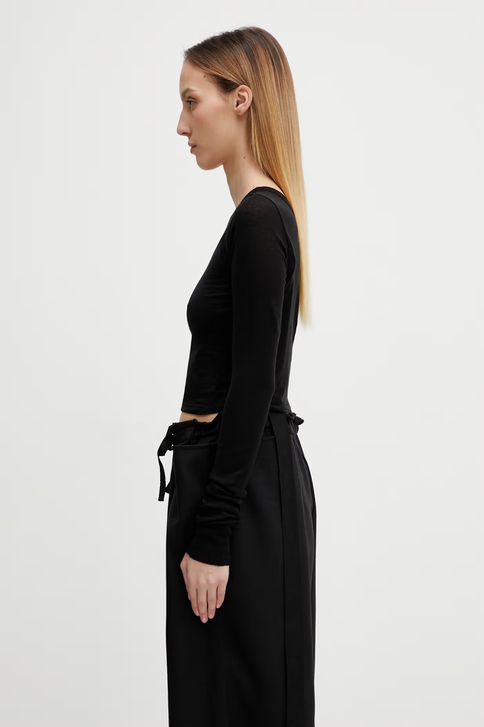 Rick Owens DRKSHDW bluzka bawełniana Ziggy DS01F4214.BH czarny SS26