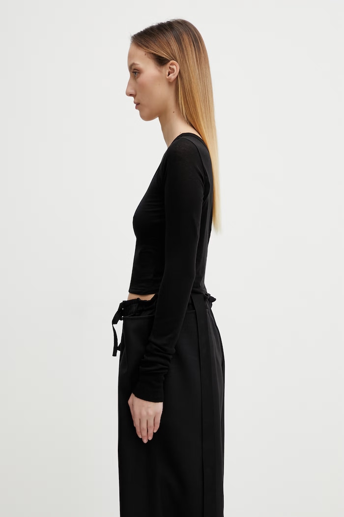 Rick Owens DRKSHDW bluzka bawełniana Ziggy DS01F4214.BH czarny SS26
