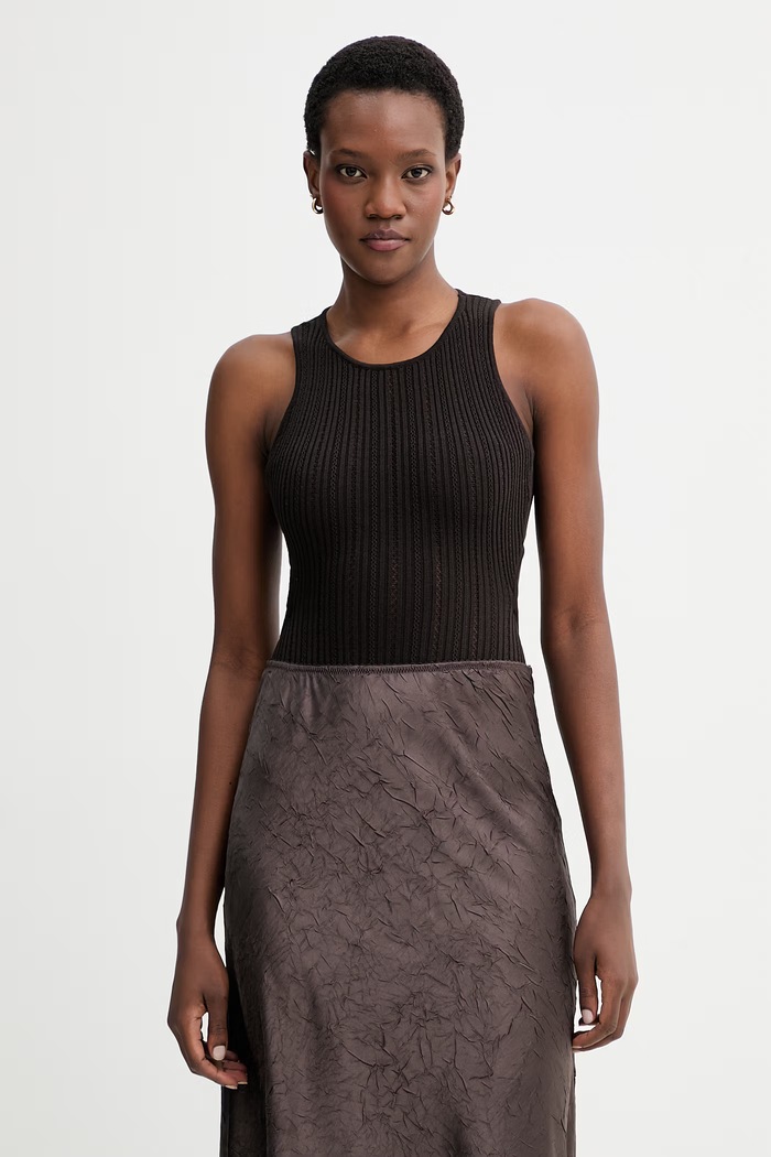Bavlnené body Sessun slim hnedá 26209024