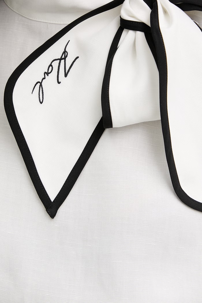 Karl Lagerfeld Camicetta da donna con lino B2W11015 bianco