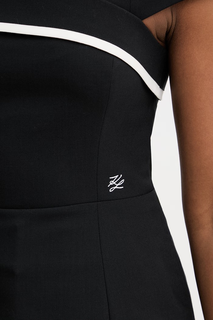 Karl Lagerfeld blúz női gyapjúval B2W11019 fekete
