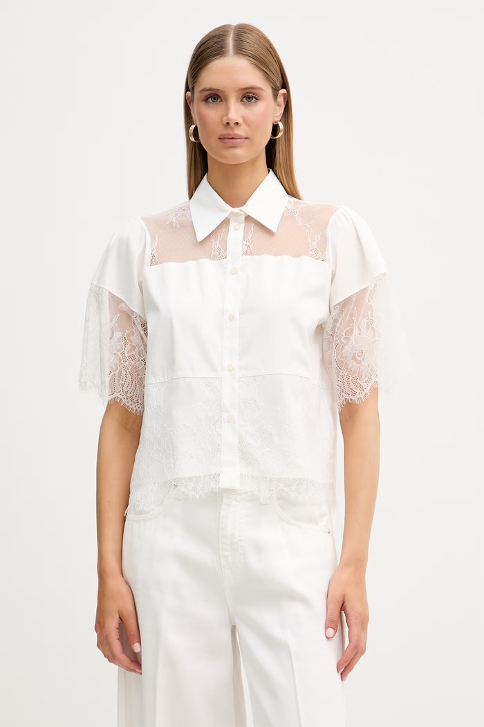 Blugirl Blumarine koszula damska bawełniana biały RA6142.T544A