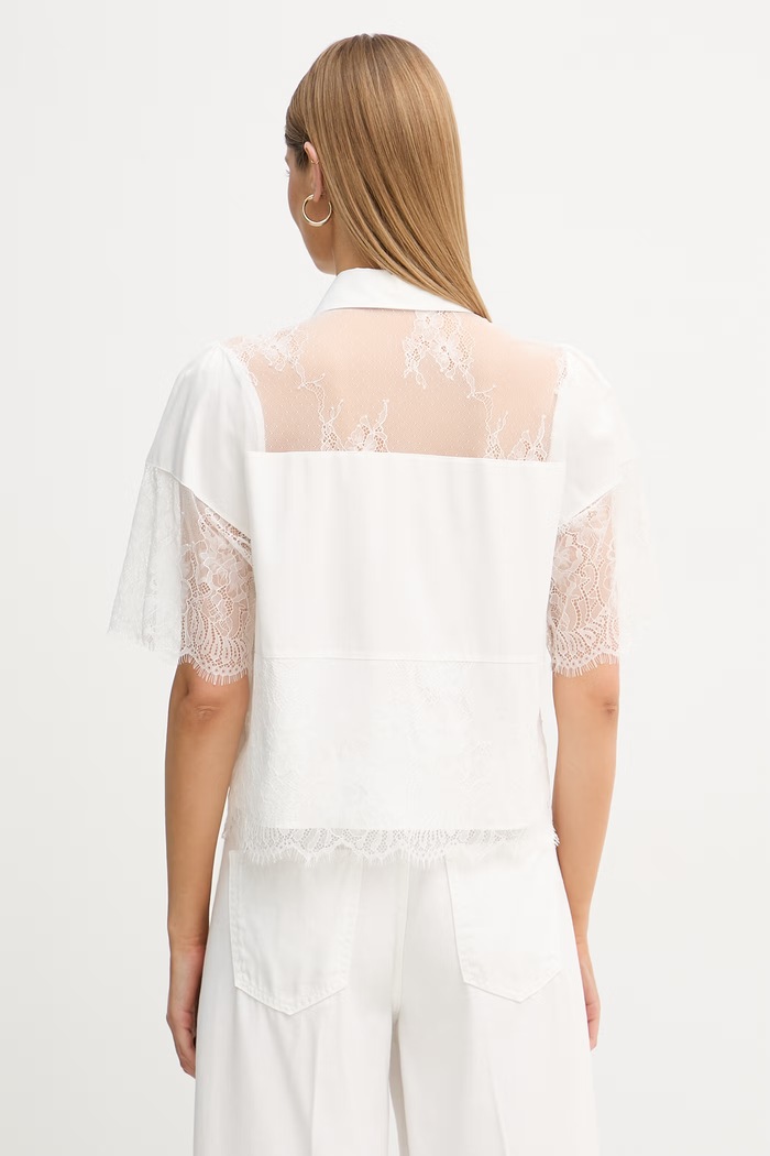 Odzież Blugirl Blumarine koszula damska bawełniana RA6142.T544A biały