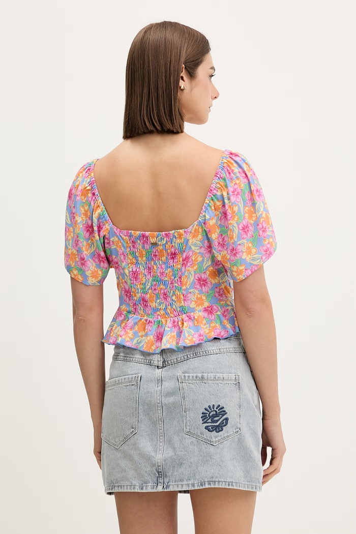 Oblačila Rip Curl bluza z volančki ženska viskozna MALIBU COVE 075WSH pisana