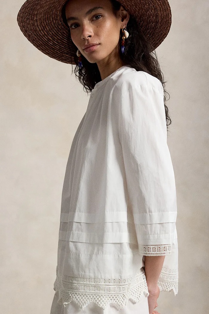 Polo Ralph Lauren bluză pentru femei, din bumbac alb 211A12796