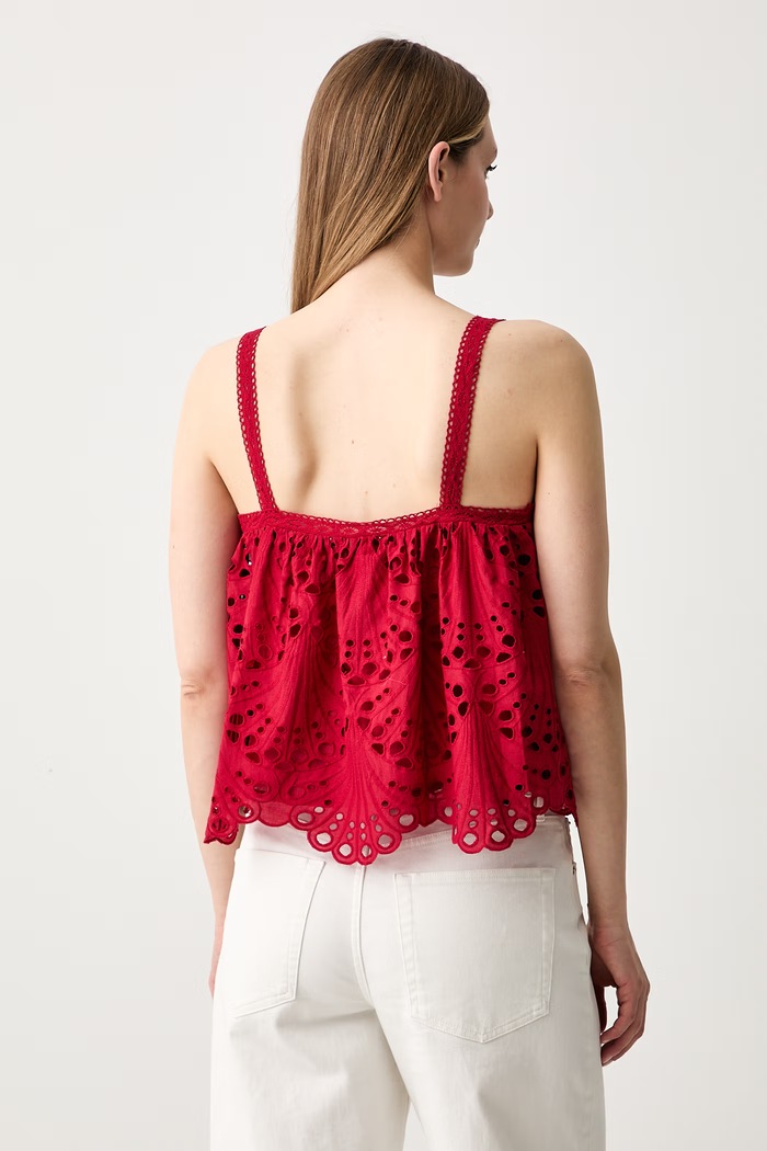 Odzież Hoss Intropia top damski bawełniany 5873411 czerwony