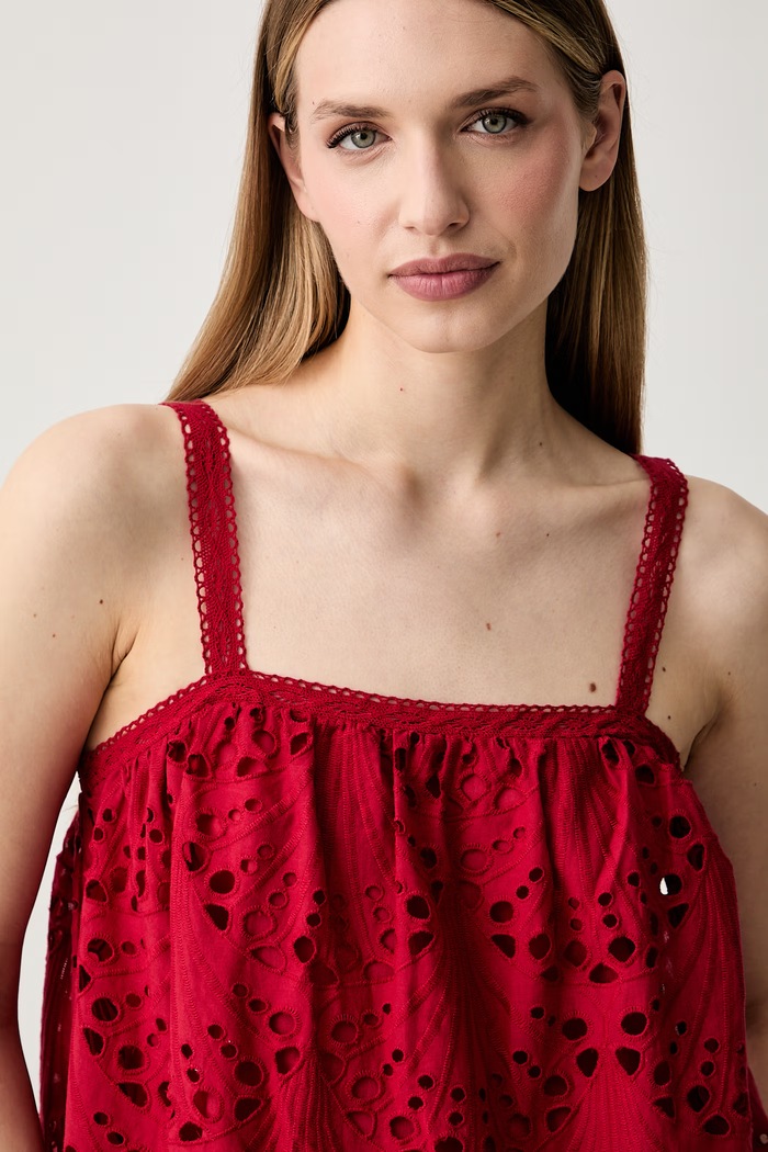 Hoss Intropia top damski bawełniany czerwony 5873411
