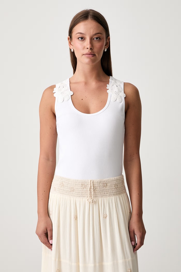 Pedro del Hierro top damski bawełniany z elastanem biały 4533952