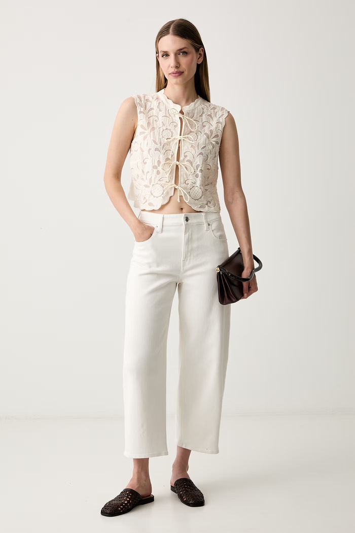 Pedro del Hierro bluzka damska bawełniana 7653725 beżowy SS26