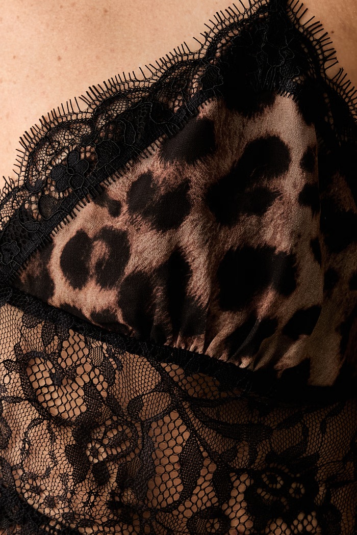 Le Privé bluzka na ramiączkach damska z wiskozy DAHLIA TOP LEOPARD LP00785 brązowy