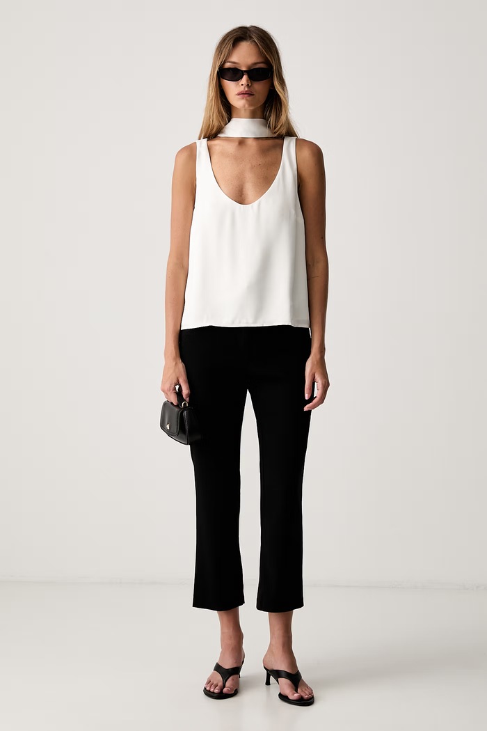 Le Privé blúzka s ramienkami dámska z viskózy PAULETTE TOP BLANC LP00769 biela SS26