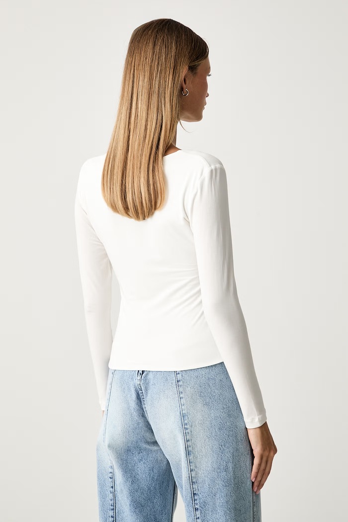 Odzież Le Privé bluzka damska z modalem ODILE TOP BLANC LP00687 beżowy