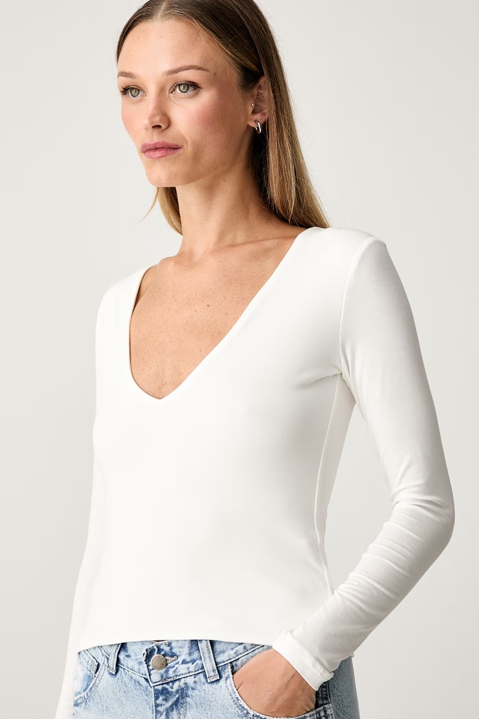 Le Privé bluzka damska z modalem ODILE TOP BLANC beżowy LP00687
