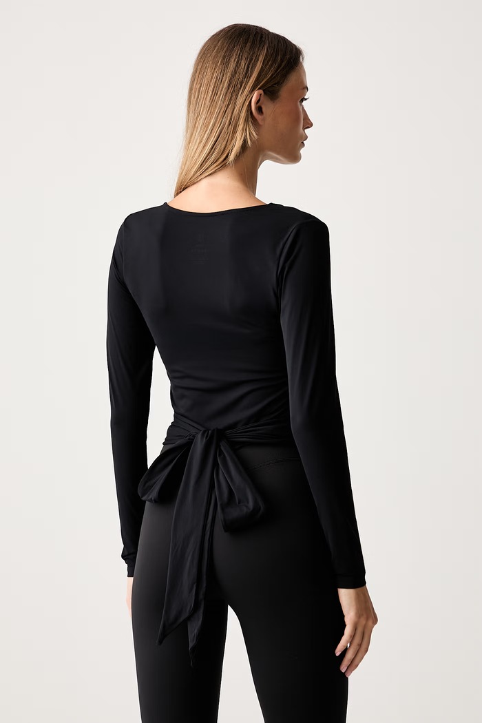 Oblečenie Le Privé zavinovacia blúzka dámska SOFTSKIN BALLET TOP LP00729 čierna