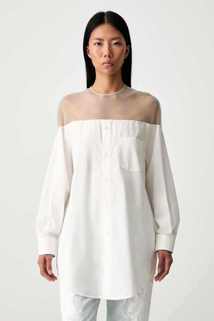 MM6 Maison Margiela bluzka damska biały S62NH0053.M35256