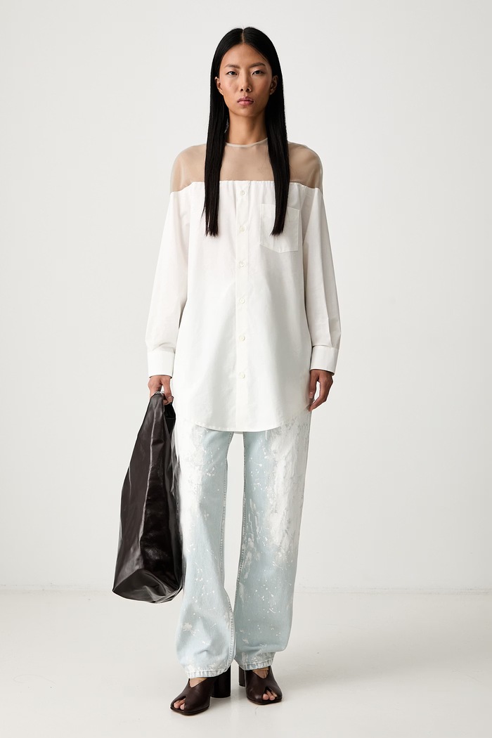 MM6 Maison Margiela bluzka damska S62NH0053.M35256 biały SS26
