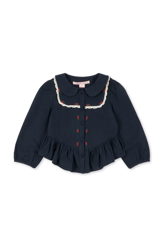 Konges Sløjd koszula bawełniana dziecięca EMMY SHIRT GOTS KS104294.PreSpring granatowy SS26