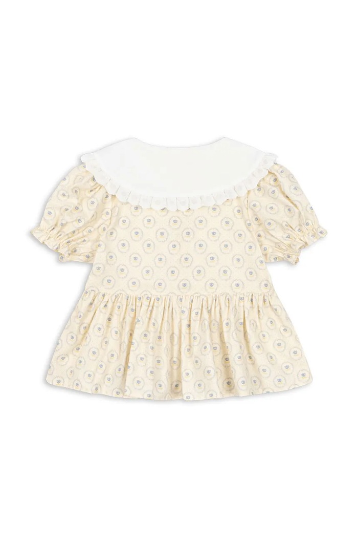 Dziewczynka Konges Sløjd bluzka bawełniana dziecięca COEUR COLLAR SHIRT GOTS KS104746.PPY2 beżowy