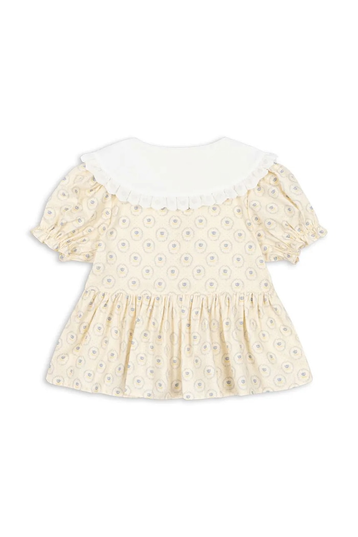 Dziewczynka Konges Sløjd bluzka bawełniana dziecięca COEUR COLLAR SHIRT GOTS KS104746.PPY2 beżowy