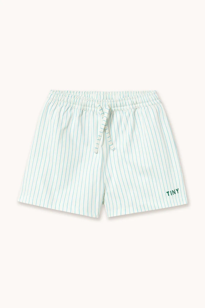 Dětské plavkové šortky Tinycottons CYAN FINE STRIPES TRUNKS SS26.450 modrá SS26