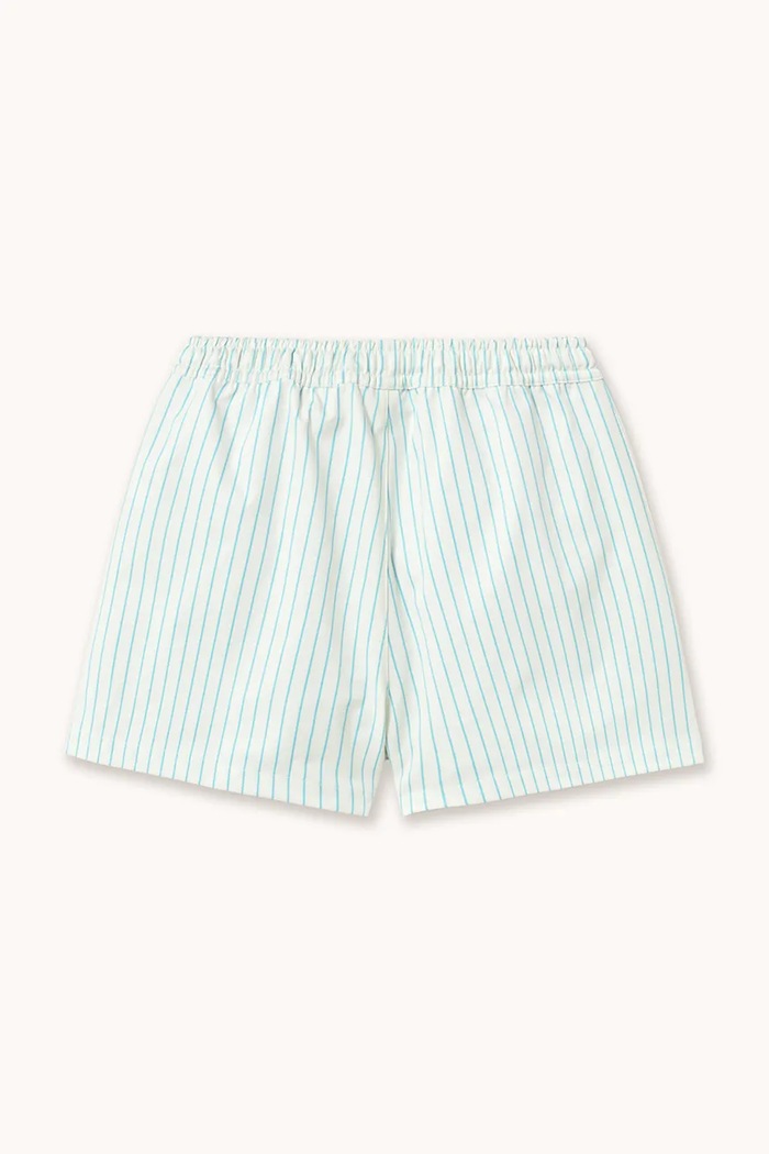 CHLAPEC Dětské plavkové šortky Tinycottons CYAN FINE STRIPES TRUNKS SS26.450 modrá