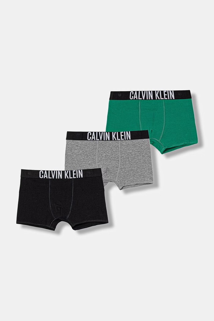 Calvin Klein Underwear boksarice otroške bombažne z elastanom paket 3 kosov zelena B70B700510.PPY2
