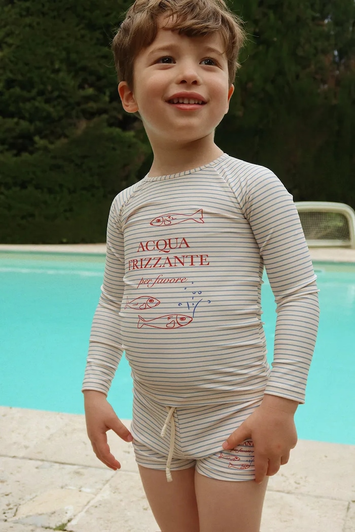 Konges Sløjd longsleeve de baie pentru copii ASTER SWIM BLOUSE GRS Produs pentru bebe albastru KS104645.PPY2