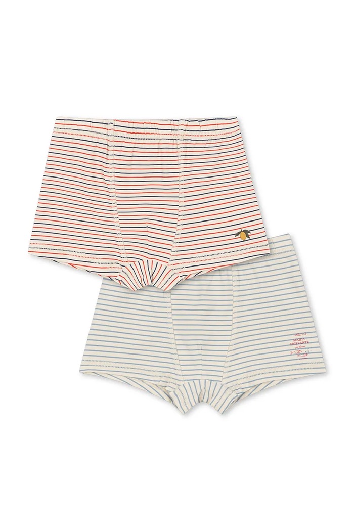 Konges Sløjd bokserki dziecięce BASIC 2 PACK BOY BOXERS GOTS 2-pack bokserki dopasowane multicolor KS104664.PPY2