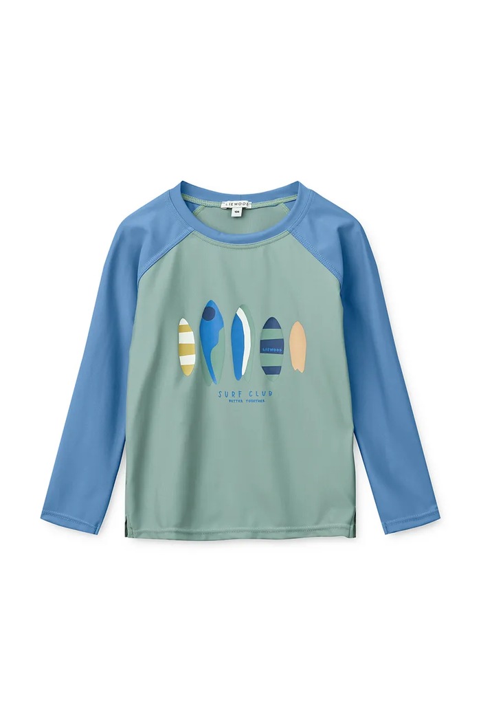 Liewood longsleeve de baie pentru copii Noah Placement longsleeve Swim Tee verde LW19008.PPY2