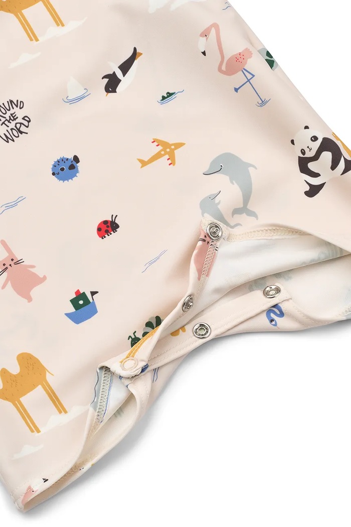Liewood kombinezon plażowy dziecięcy Thor Baby Swim Jumpsuit beżowy LW19672.PPY2
