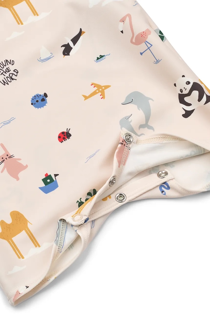 Liewood kombinezon plażowy dziecięcy Thor Baby Swim Jumpsuit beżowy LW19672.PPY2