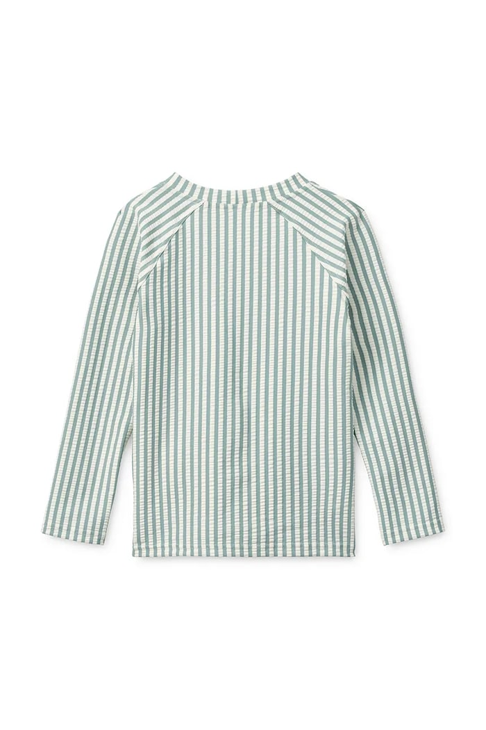 Liewood longsleeve kąpielowy dziecięcy Noah Seersucker Longsleeve Swim Tee LW19978.PPY2 zielony SS26