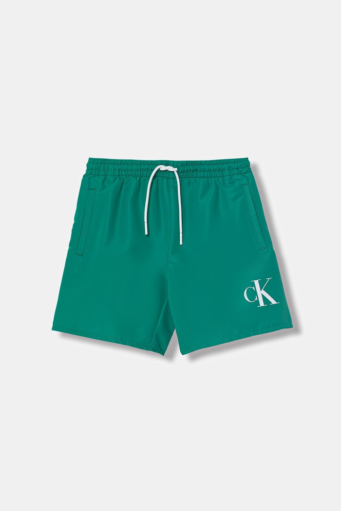 Calvin Klein Jeans kopalne kratke hlače otroške zelena KV0KV00056.PPY2
