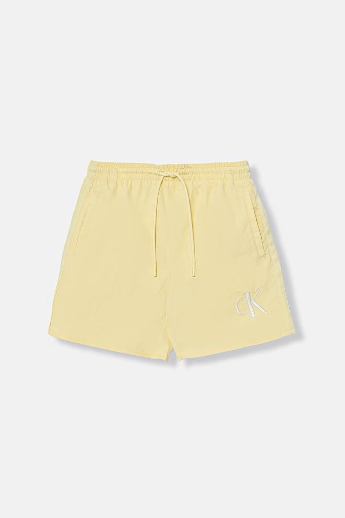 Calvin Klein Jeans kopalne kratke hlače otroške rumena KV0KV00057.PPY2