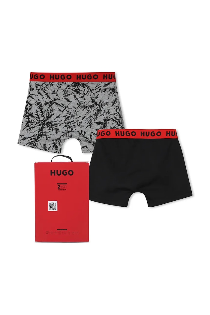 Detské boxerky HUGO 2-pak G01192.102.150 čierna SS26
