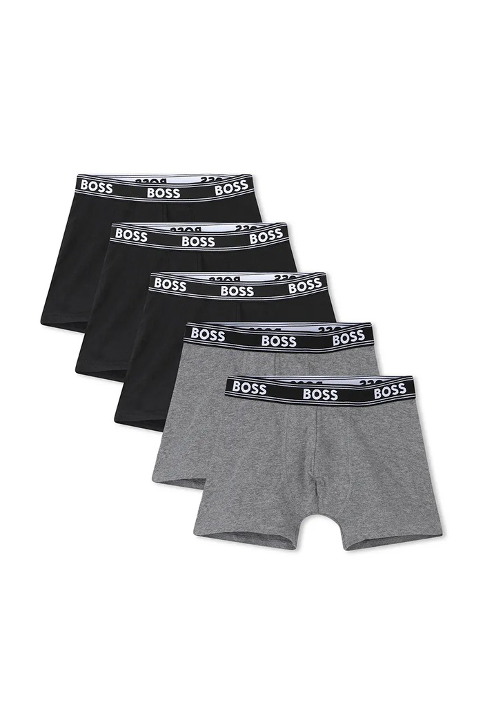 BOSS bokserki dziecięce 5-pack drobny wzór czarny J52664.102.150