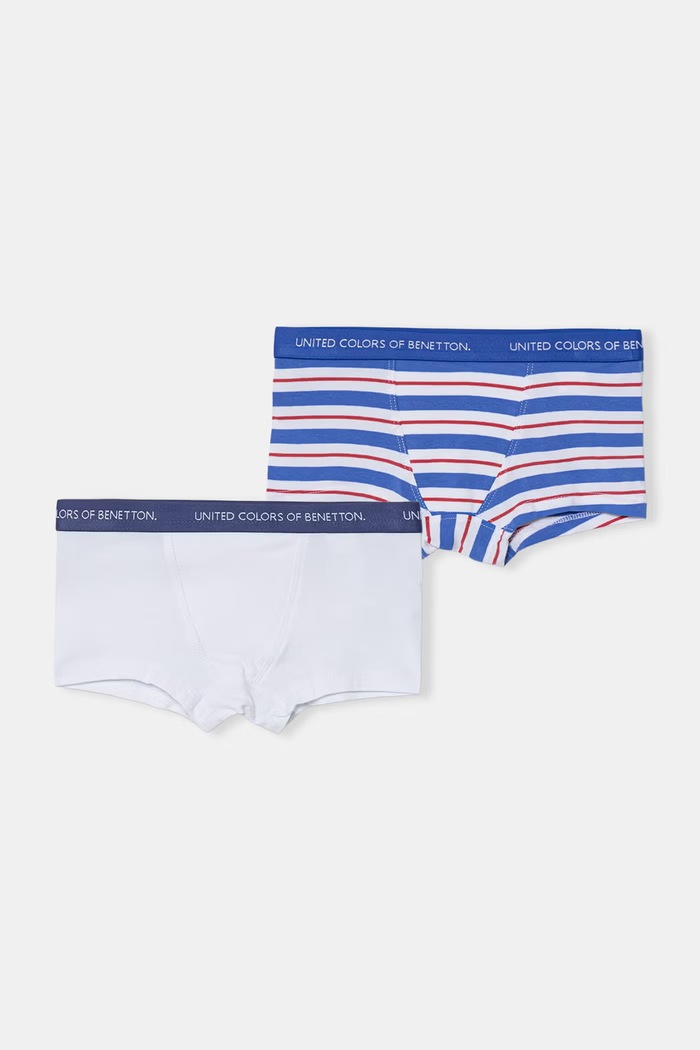 United Colors of Benetton detské bavlnené boxerky s elastanom 2-pak biela 3NIE0X01O.G.Stagionale