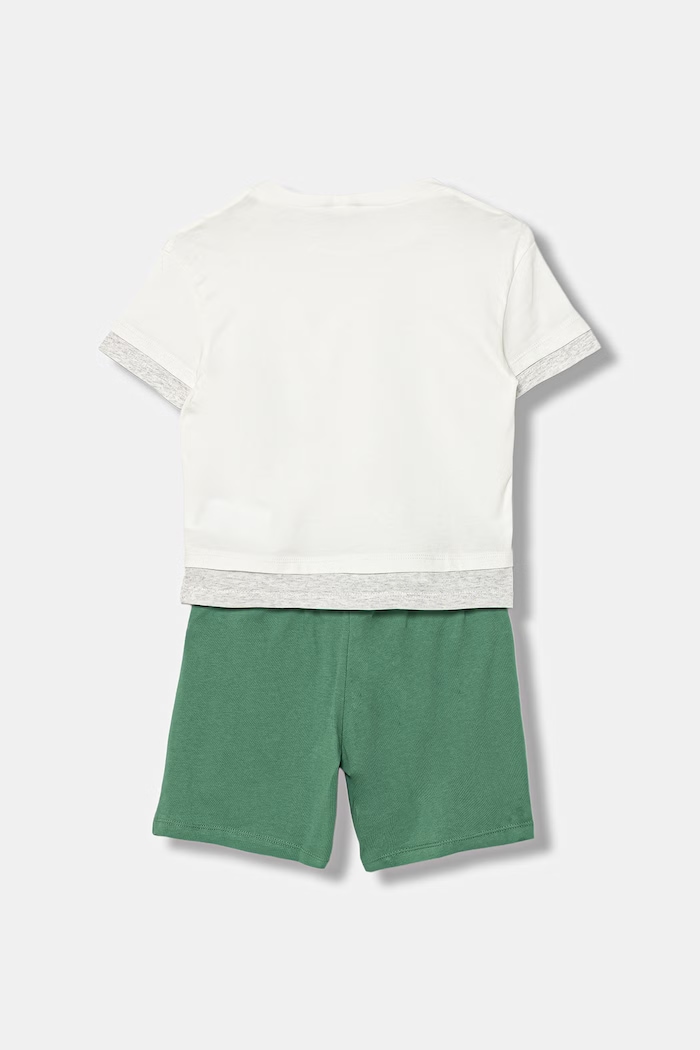 United Colors of Benetton detské dvojdielne bavlnené pyžamo 30960P09Y.G.Stagionale biela SS26