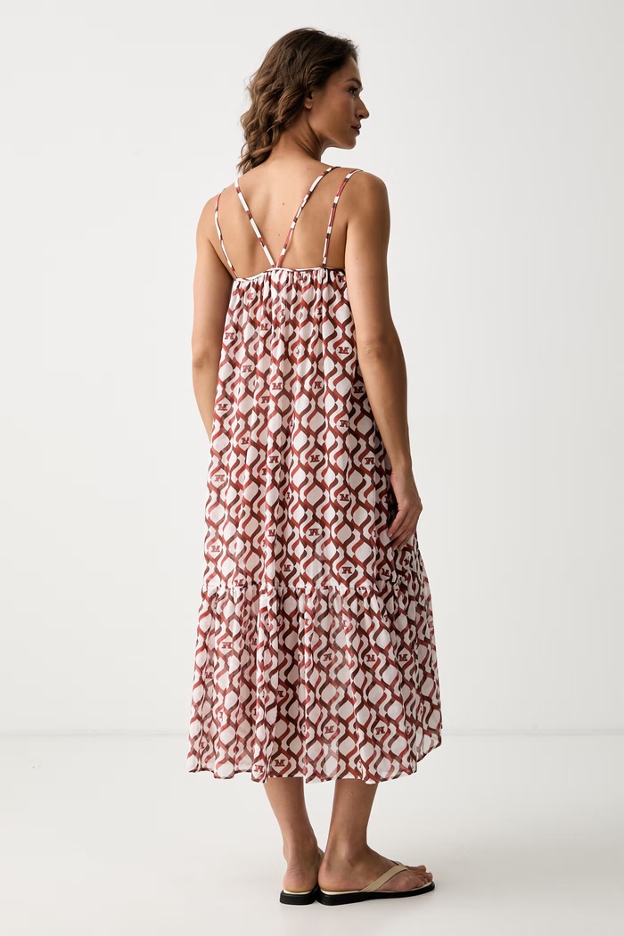 Odzież Max Mara Beachwear sukienka plażowa damska ALISSO 2616221079600 brązowy